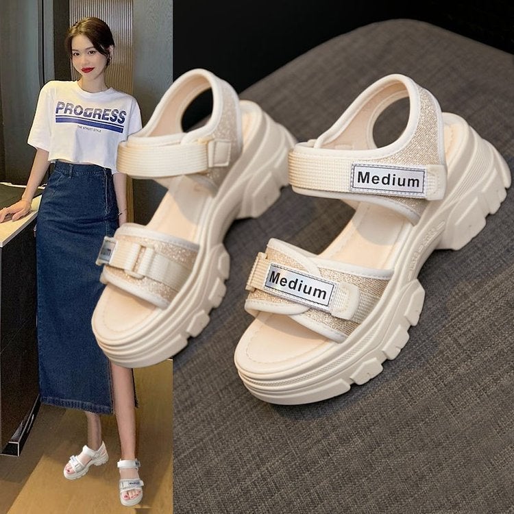 Women'S Thick-Soled Sandals 2024 Muffin Soft-Soled Heightening Women'S Shoes All-Match Sports Fashion Beach Shoes - Image 4