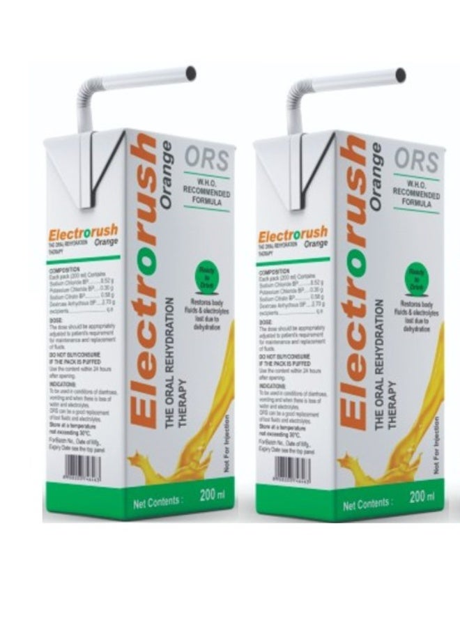 O.R.S ORS Electrorush Orange Ready to Drink 200ml (Pack of 2) – Fast Hydration & Electrolytes - Image 2