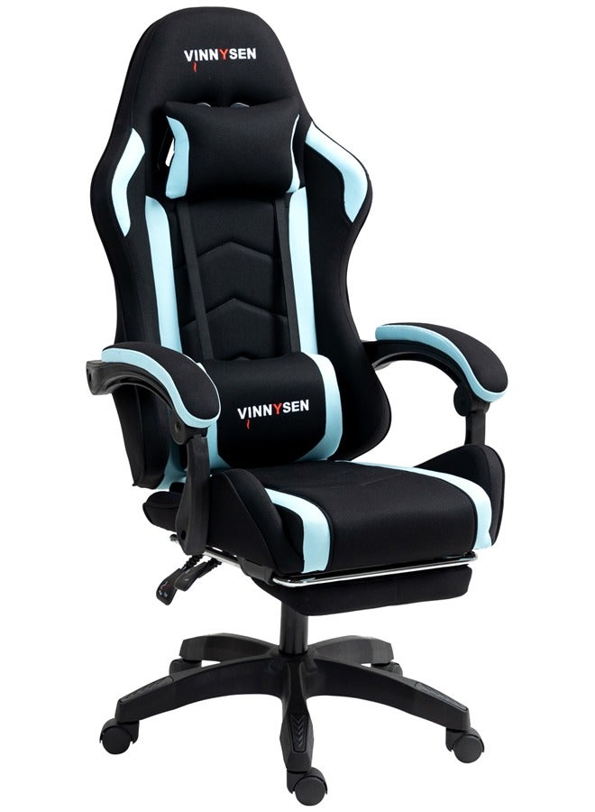 VINNYSEN Gaming Chair Computer Chair Ergonomic High Back Fabric Gaming Chair Tilt and Height Adjustable Computer Chair with Neck and Massaging Lumbar Support for Office or Gaming  - Image 1