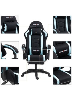 VINNYSEN Gaming Chair Computer Chair Ergonomic High Back Fabric Gaming Chair Tilt and Height Adjustable Computer Chair with Neck and Massaging Lumbar Support for Office or Gaming  - Image 2