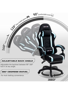 VINNYSEN Gaming Chair Computer Chair Ergonomic High Back Fabric Gaming Chair Tilt and Height Adjustable Computer Chair with Neck and Massaging Lumbar Support for Office or Gaming  - Image 5