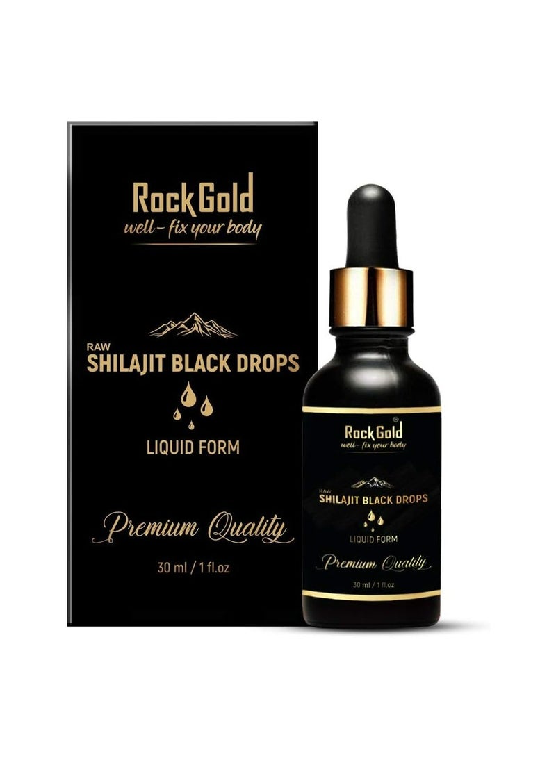 Rock Gold ROCK GOLD Pure & Natural Himalayan Original Raw Shilajit Liquid Black Drops Helps in Stamina, Gym, Bodybuilding For Men & Women - 30ML
