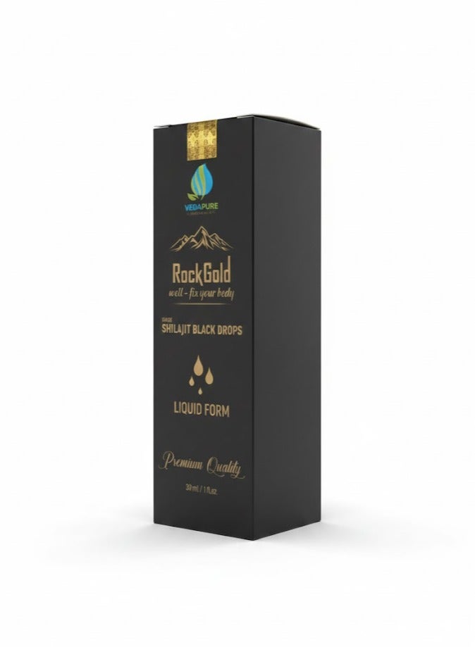 ROCK GOLD Pure & Natural Himalayan Original Raw Shilajit Liquid Black Drops Helps in Stamina, Gym, Bodybuilding For Men & Women - 30ML