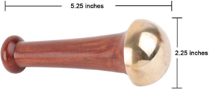 كوب فاتي طبيعي من كانسا برونزي مع عصا كانسا لجهاز تدليك القدمين والجسم صغير 45 سم مجموعة تدليك القدمين البرونزية مع مقبض خشبي للتخلص من السموم والاسترخاء العميق - Image 3