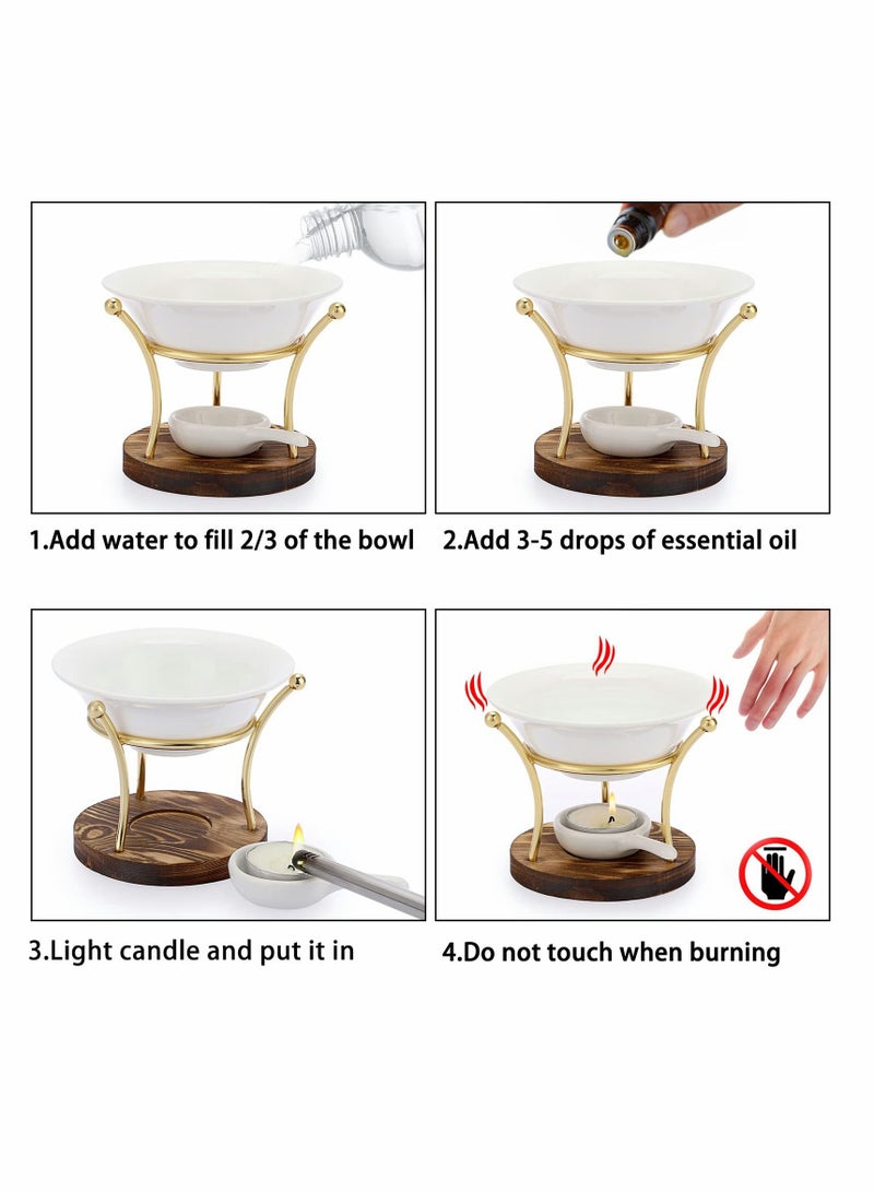 Essential Oil Burner with Ceramic Bowl - Image 2