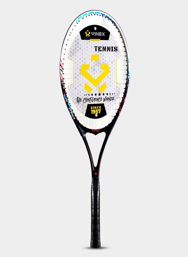 Vinex VTEC T500 Tennis Racquet - 27 Inch Aluminum Alloy Tennis Racket with Carrying Bag | Lightweight 295g | Single Piece Construction | Grip Size 6# | Durable & Comfortable for All Levels - Image 3