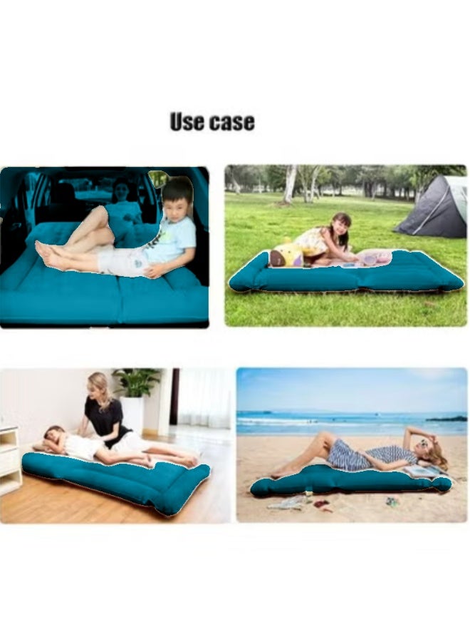 Generic Car Inflatable Bed Flocking Fabric Portable And Easy To Use Back Seat Mattress with Pump And Pillows for Children for Sleep Rest Travel Camping with Air Pump  - Image 3
