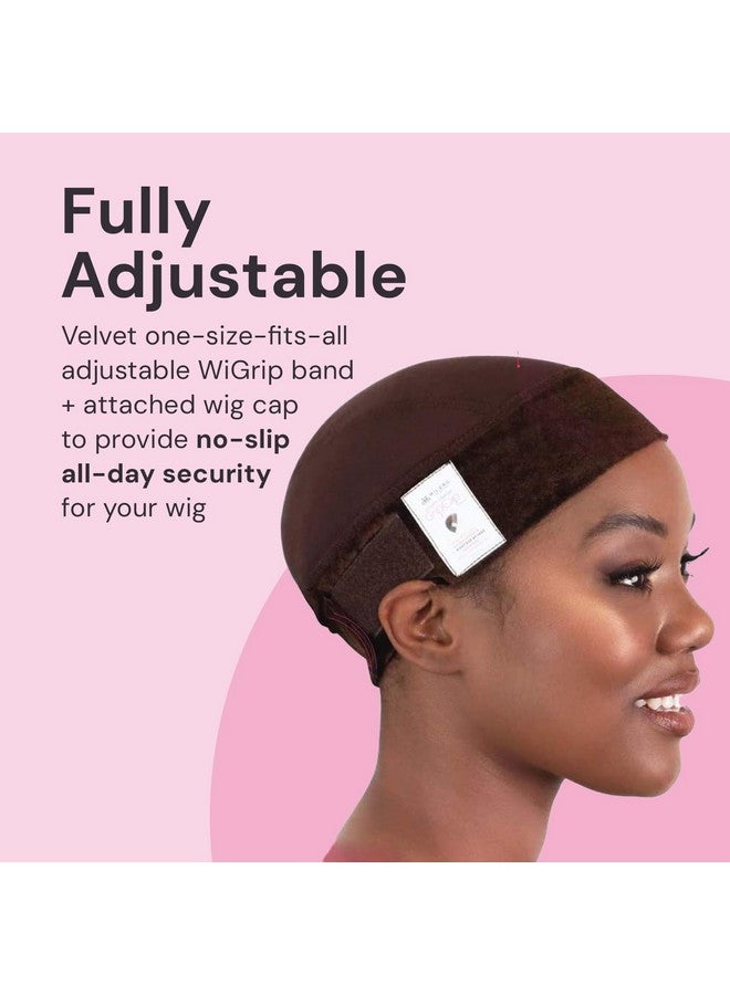 MILANO COLLECTION Ultimate Comfort GripCap, All-In-One Under Wig Cap for Women, Comfort Anti Slip Wig Band With Adjustable Closure, Brown, 1 Pack - Image 2