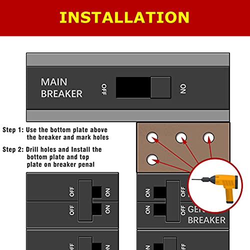 Natupal Generator Interlock Kit Compatible with Square D QO HOM 150 or 200 amp panels. 1 3/8 Inch Spacing between main and branch breaker, update versioner, Professional and Interlock Kit, new version - Image 4