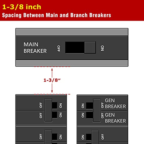 Natupal Generator Interlock Kit Compatible with Square D QO HOM 150 or 200 amp panels. 1 3/8 Inch Spacing between main and branch breaker, update versioner, Professional and Interlock Kit, new version - Image 3
