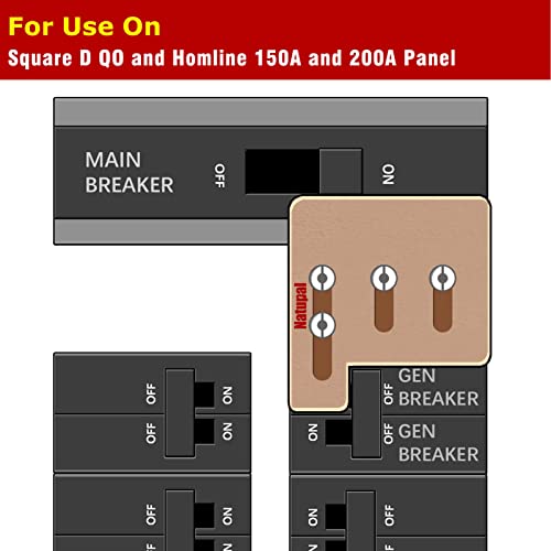 Natupal Generator Interlock Kit Compatible with Square D QO HOM 150 or 200 amp panels. 1 3/8 Inch Spacing between main and branch breaker, update versioner, Professional and Interlock Kit, new version - Image 2