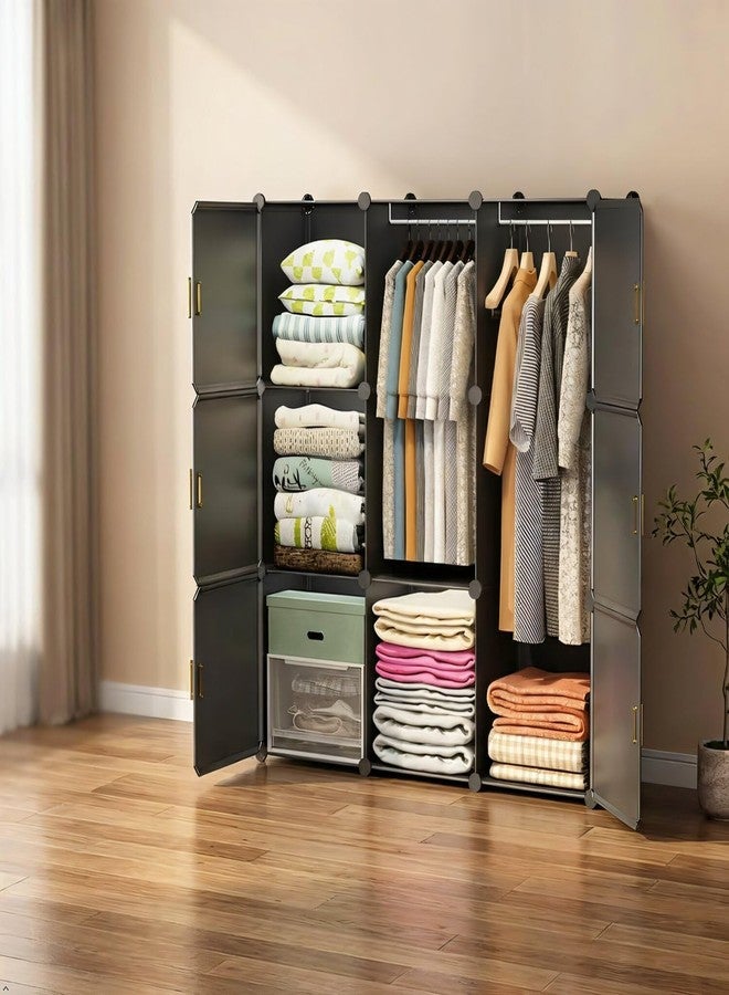 Mevigo Foldable Plastic Wardrobe for Clothes – 12- Door Baby Cupboard for Clothes Storage, Wardrobe for Kids, Plastic Almirah, Collapsible Wardrobe for Kids Livingroom & Home (Grey- HM3, 9- Door) - Image 2