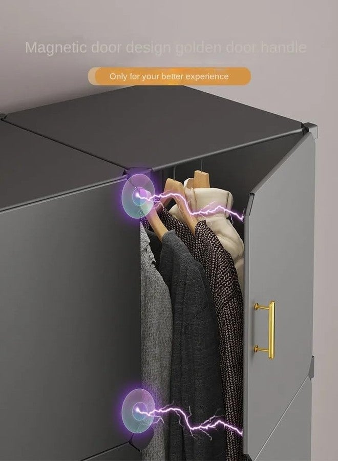 Mevigo Foldable Plastic Wardrobe for Clothes – 12- Door Baby Cupboard for Clothes Storage, Wardrobe for Kids, Plastic Almirah, Collapsible Wardrobe for Kids Livingroom & Home (Grey- HM3, 9- Door) - Image 4