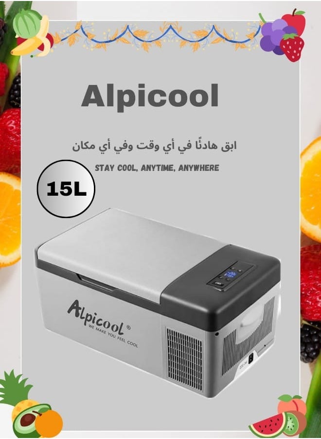 Alpicool - 15L Car Refrigerator Freezer Icebox Cooler Auto Fridge Compressor BT Connected App Control - Image 1