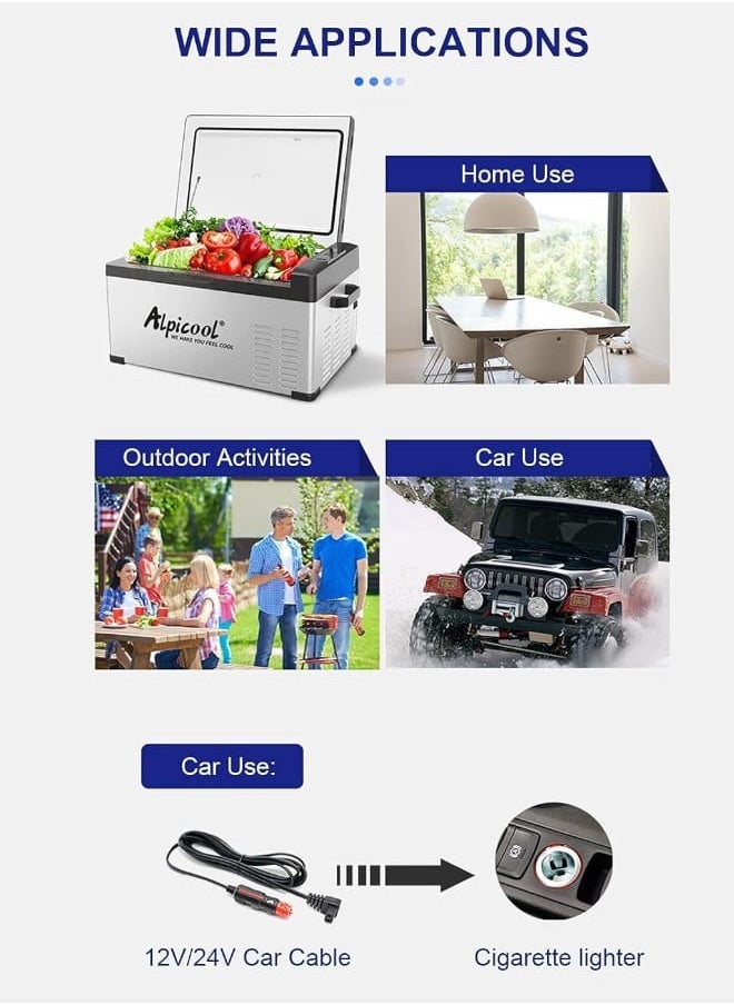 Alpicool - 15L Car Refrigerator Freezer Icebox Cooler Auto Fridge Compressor BT Connected App Control - Image 1