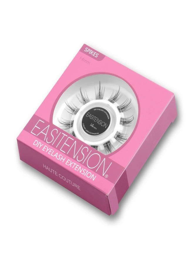 EASITENSION DIY Eyelash Extension, 3D Effect Individual Melt Flare Lash Cluster Natural Lashes Set, Home Eyelash Extension, D curl Lashes Pack 12mm,14mm (14MM-Spikes) - Image 5