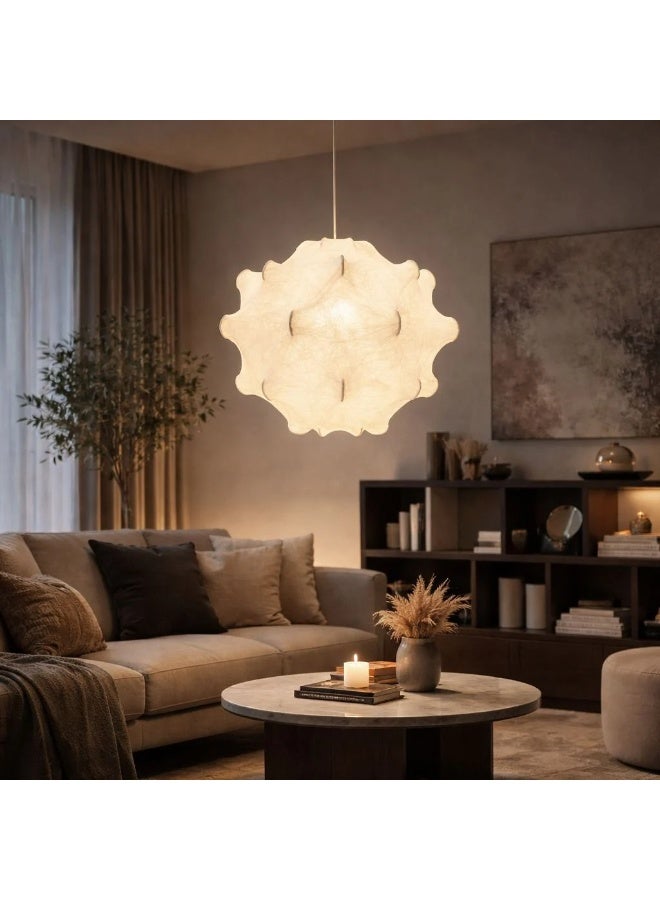 Luxury Silk Chandelier with an Internal Metal Structure for Warm Lighting that Adds a Refined Touch to Living Rooms and Bedrooms - Image 4
