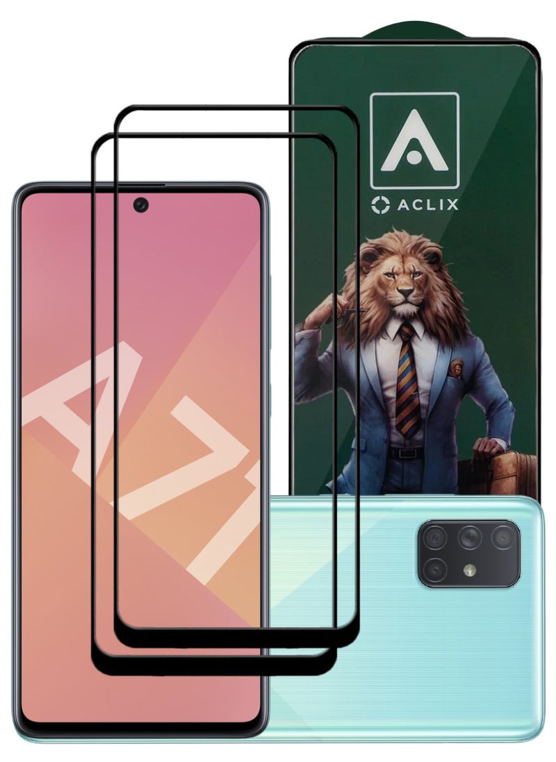 ACLIX 2 Pieces Antistatic ESD Dustproof Premium Quality High Definition Tempered Glass Screen Protector Designed For Samsung Galaxy A71 - Image 1