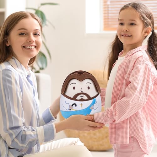 LeYoHa Jesus Plush Pillow Religious Gift Christian Plush Toy Divine Inspiration Beautiful Cross Embroidery Jesus Stuffed Christmas - Image 5