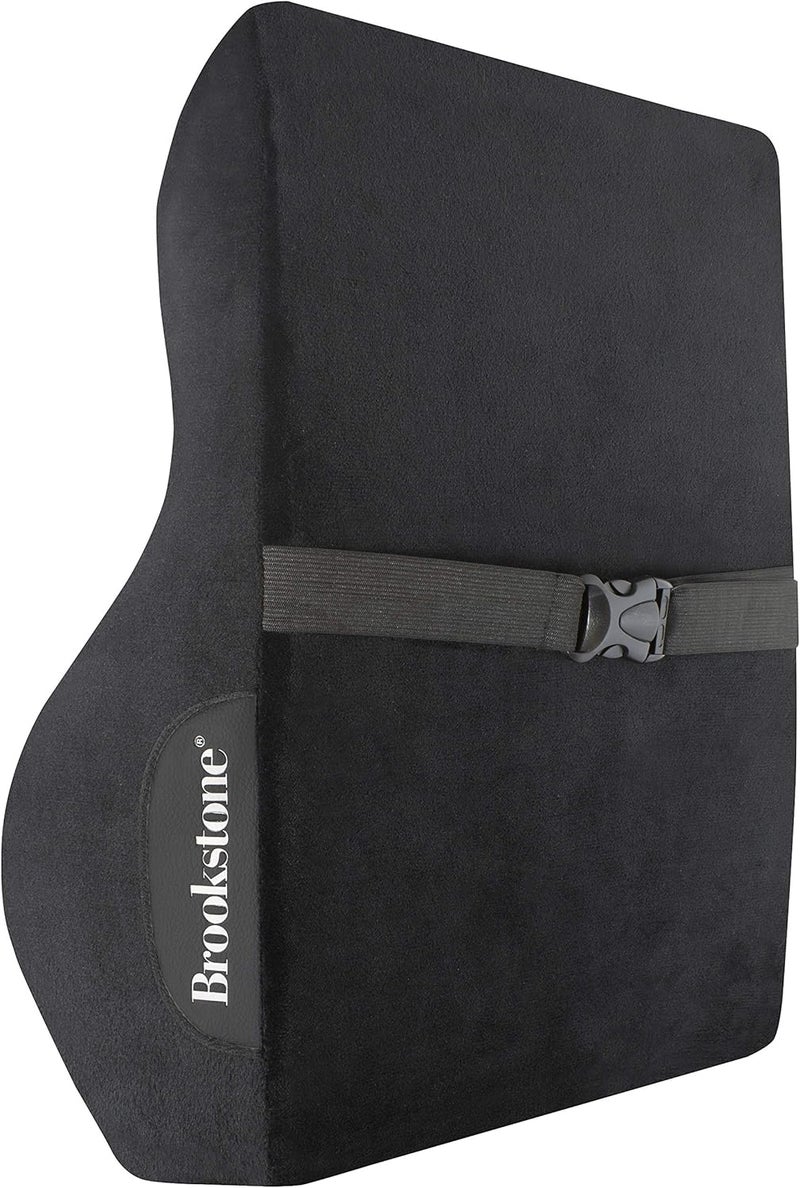 Brookstone BK1172 - Luxurious Back Support Pillow for Office Chairs and Cars, Lumbar Cushion with Premium Grade Memory Foam with Cooling Gel, Soft Plush Cover - Image 4