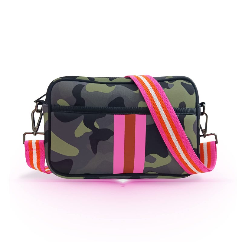 NIDOOT Crossbody Bags For Women,Neoprene Crossbody Bag,Messenger Bag Neoprene Tote Bag by NIDOOT,Women Gifts Ideas(Green Camouflage) - Image 1