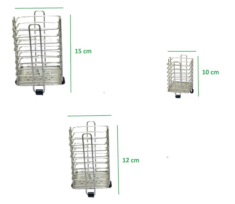 Litleo Litleos Kitchen Stainless Steel Cooking Utensil Holder Cutlery Holder Stand Square Set of 3  - Image 2