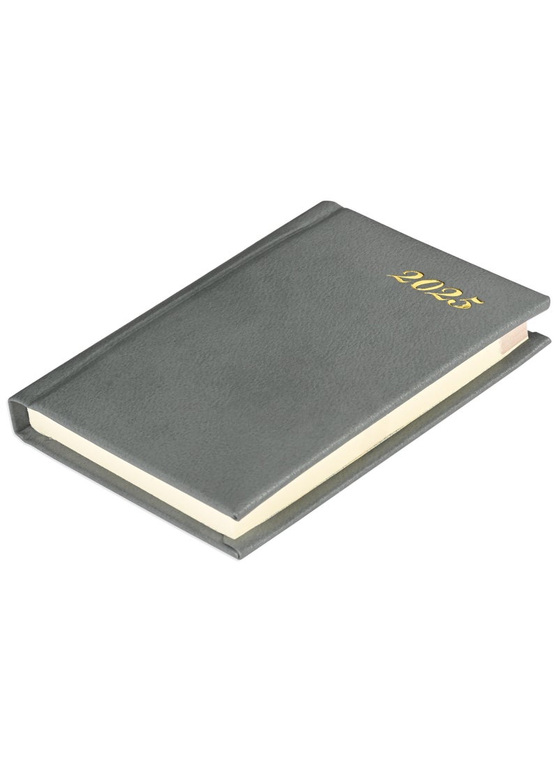 FIS Bonded Leather Pocket Diary 2025 (English) Hard Cover Grey - FSDI10EB25GY - Image 1