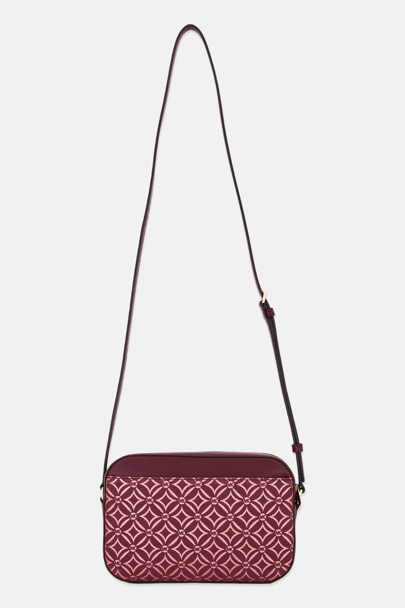 Michael Kors Women Brand Logo Cross Body Bag, Maroon  - Image 3