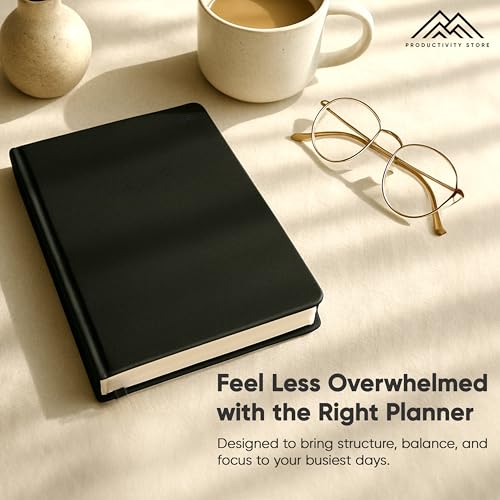 PRODUCTIVITY STORE Daily Planner 2025 (5" x 8") - The Ultimate Daily Workflow Planner with Hourly Schedule & Task List to Achieve Your Goals by PRODUCTIVITY STORE (A5, Black) - Image 2