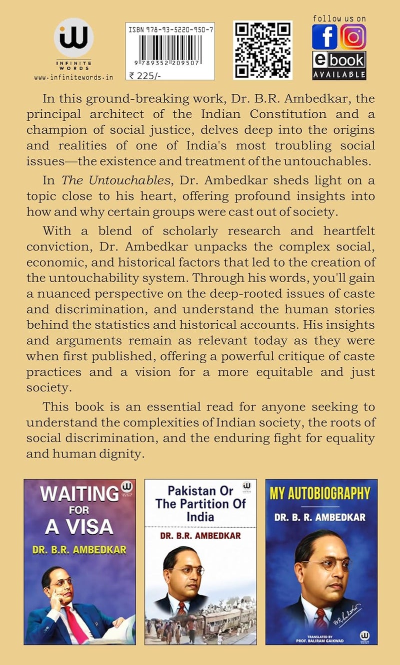 The Untouchables | Who Were They and Why They Became Untouchables | Dr. B.R. Ambedkar | Untouchable English Paperback | Unteachable The Original ... Genesis And Development hardcover Kindle - Image 2