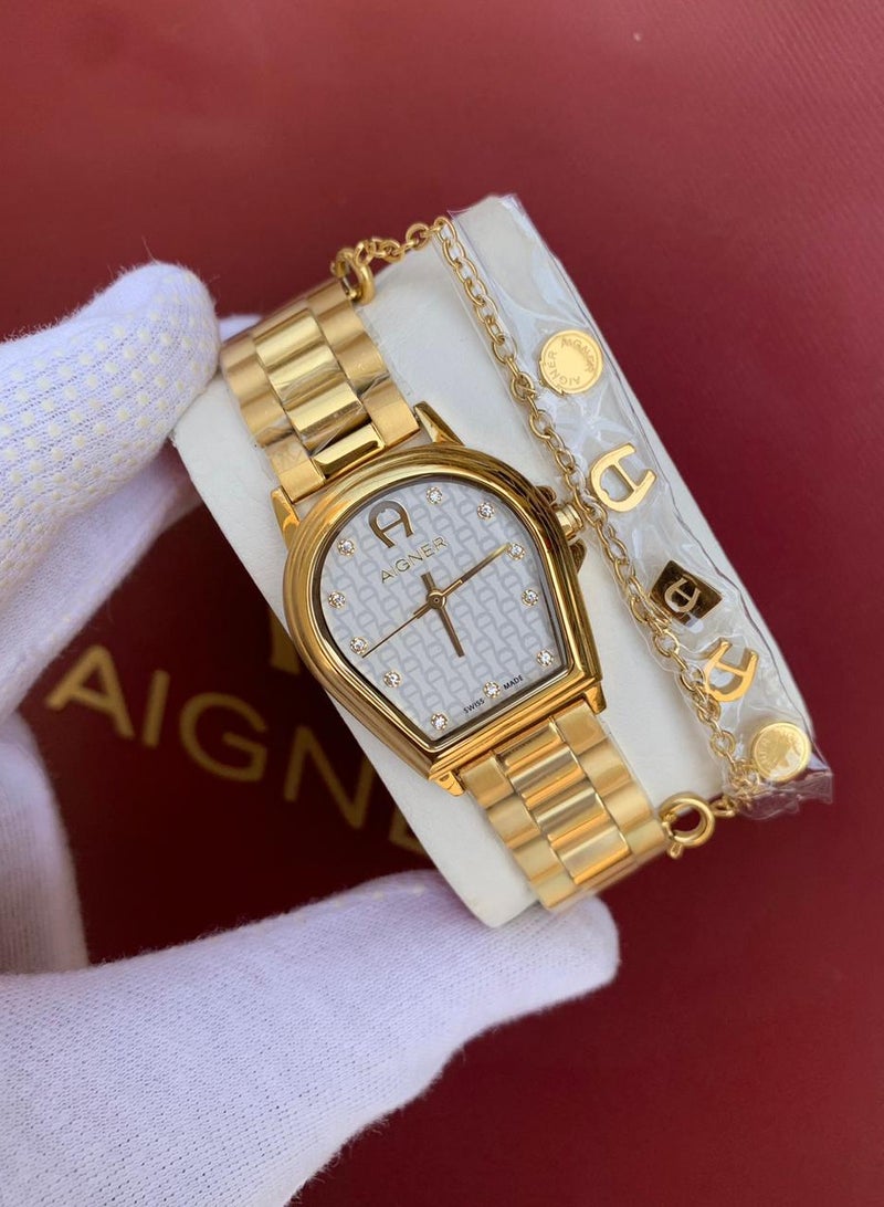 AIGNER White striped women's watch