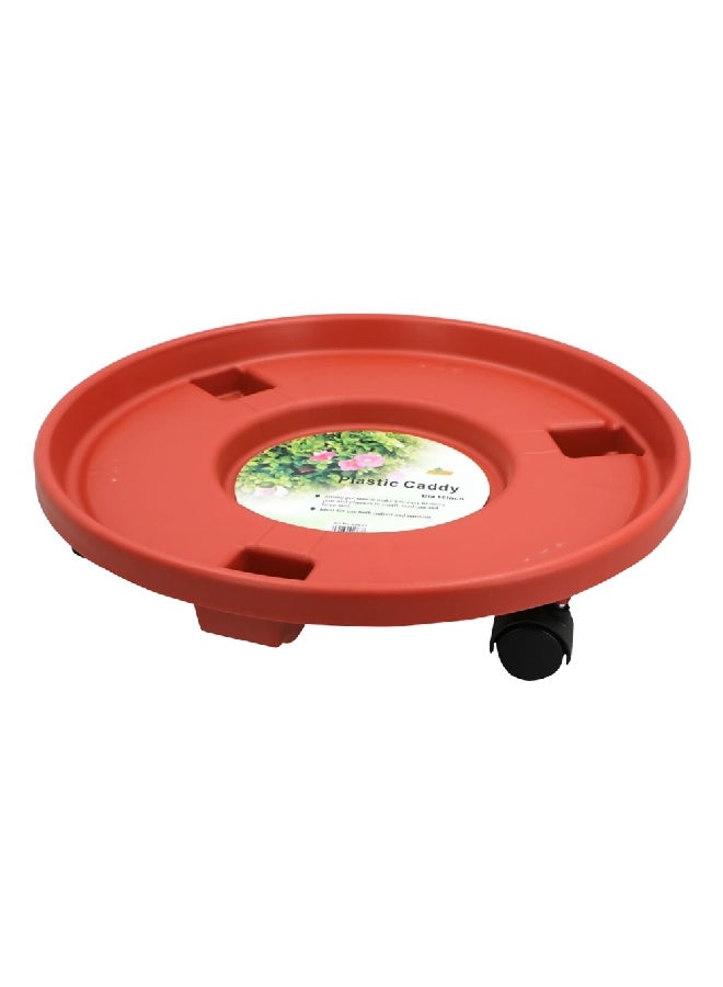 سيرين علبة نباتات بلاستيكية مستديرة بعجلات حمراء 16 بوصة 20823 - Image 1