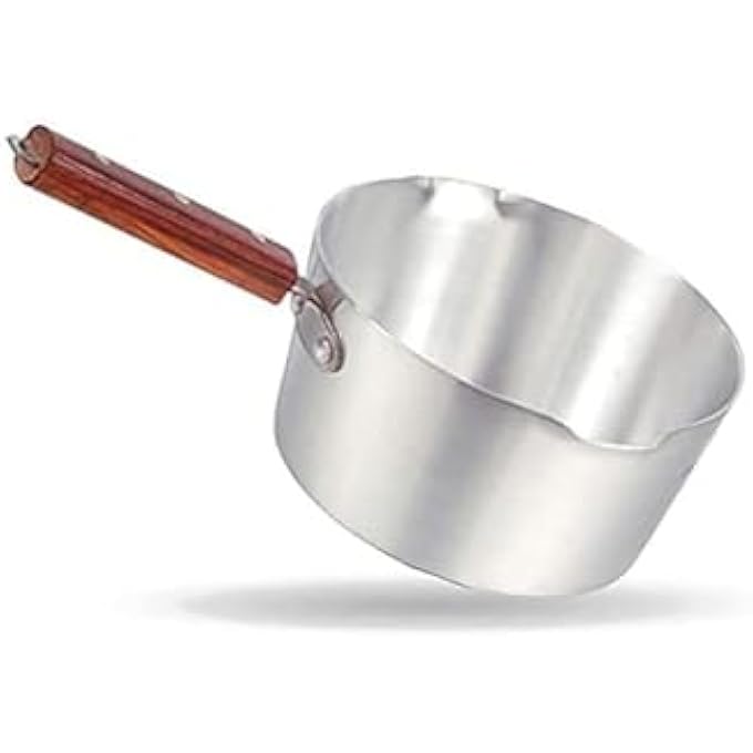Aluminium Milk Pan With Wood Handle Silver 750Ml