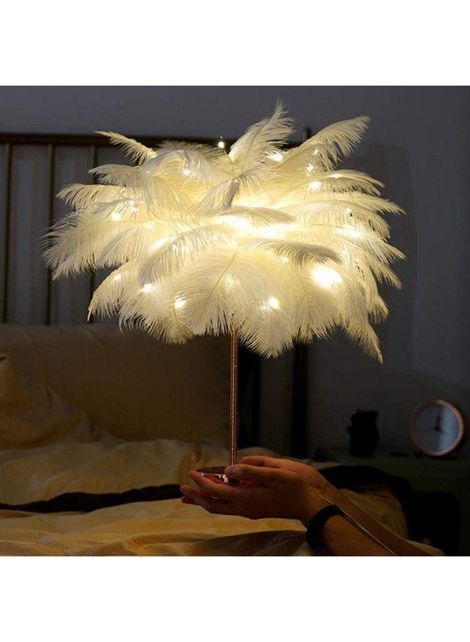 Feather Detail Table Lamp Yellow - Image 5