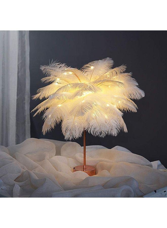 Feather Detail Table Lamp Yellow - Image 2