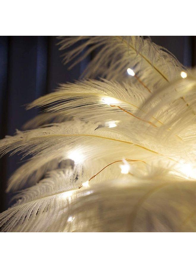 Feather Detail Table Lamp Yellow - Image 4