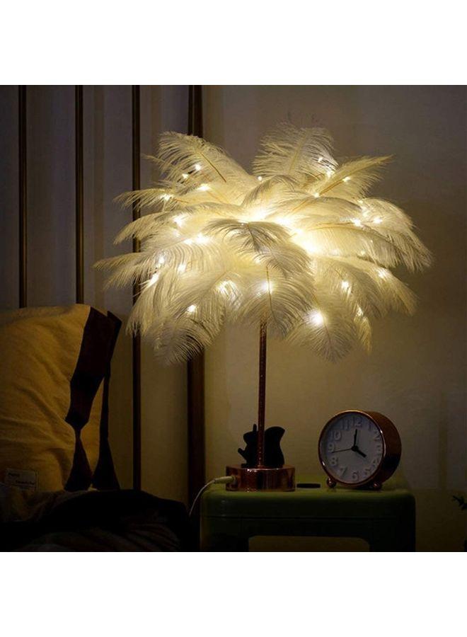 Feather Detail Table Lamp Yellow - Image 3