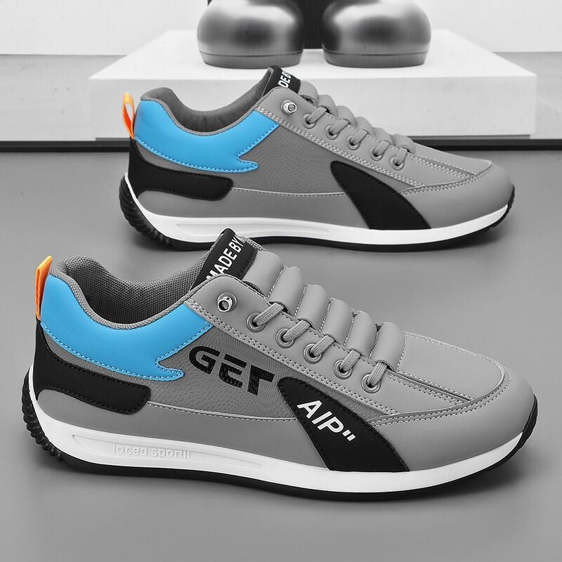 Special clearance clearance processing pick-up shoes mens casual leather shoes running mountaineering sneaker mens lace-up shoes Gray 