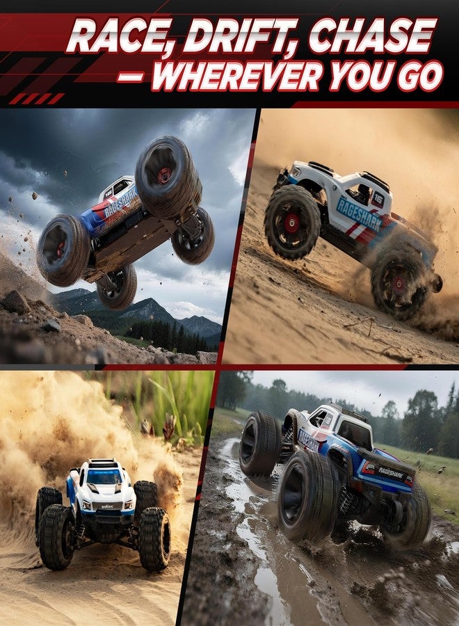 UDIRC Fast RC Cars for Adults, Upgradable 56 MPH, Heavy Duty RC Truck, 4X4 Off Road All Terrain 2.4Ghz RTR 1:16 Remote Control Car, Monster Truck with 2 Rechargeable Batteries for Beginners and Boys - Image 4