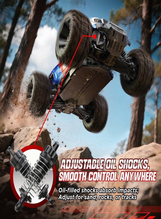 UDIRC Fast RC Cars for Adults, Upgradable 56 MPH, Heavy Duty RC Truck, 4X4 Off Road All Terrain 2.4Ghz RTR 1:16 Remote Control Car, Monster Truck with 2 Rechargeable Batteries for Beginners and Boys - Image 3