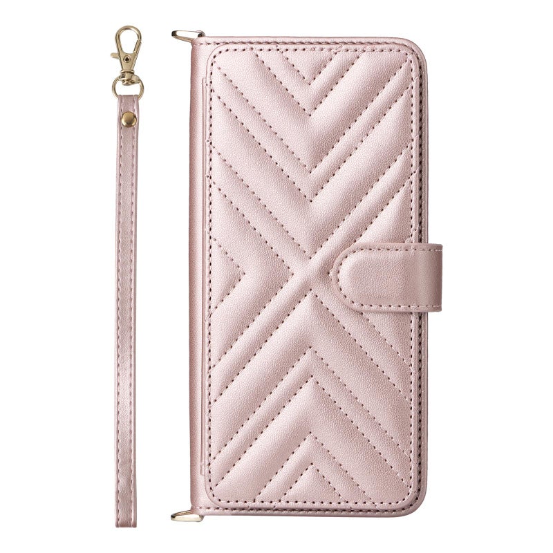 erorex For ZTE nubia Neo 3 GT 5G Multifunctional 6-Card Slots Leather Phone Case with Wrist Strap(Pink) - Image 2