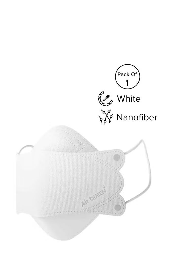 اير كوين كمامة وجه من الألياف النانوية للكبار، لون أبيض، قطعة واحدة - Image 4