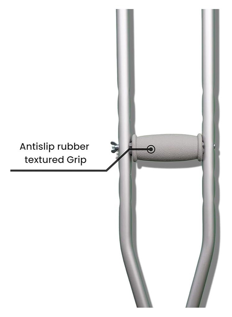 مرقمة عكاز تحت الإبط مع تعديل الارتفاع | عكاز للساعد قابل للتعديل لكبار السن والمرضى وذوي الاحتياجات الخاصة | عكاز طبي للقدم - Image 3