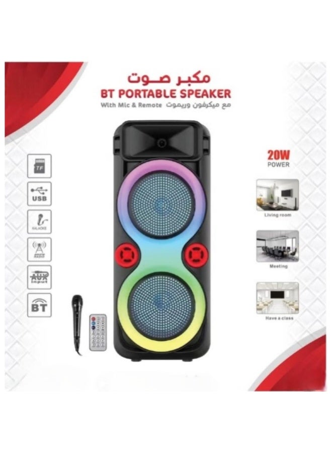 Tradeo 20W BT Portable Party Speaker with Wireless Mic, Remote, and RGB Lighting - Image 2