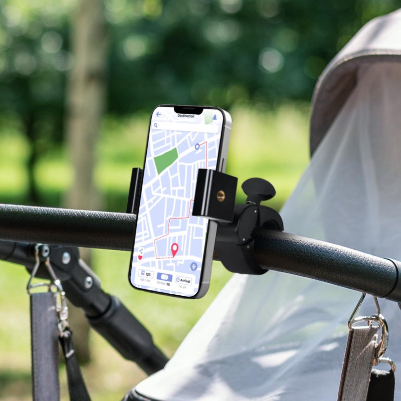 ONEDONE Stroller Phone Holder Universal Phone Holder for Stroller Golf Cart Bike Shopping Carts Scooter Cellphone Mount Horizontal & Vertical Uses Cellphone Clamp Clip - Image 4