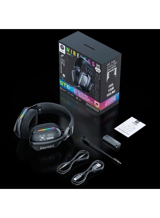 ONIKUMA GT808 Gaming Headset Headworn Bluetooth 2.4g Wired Wireless Lightweight E-Sports Gamer Headphone Black - Image 2