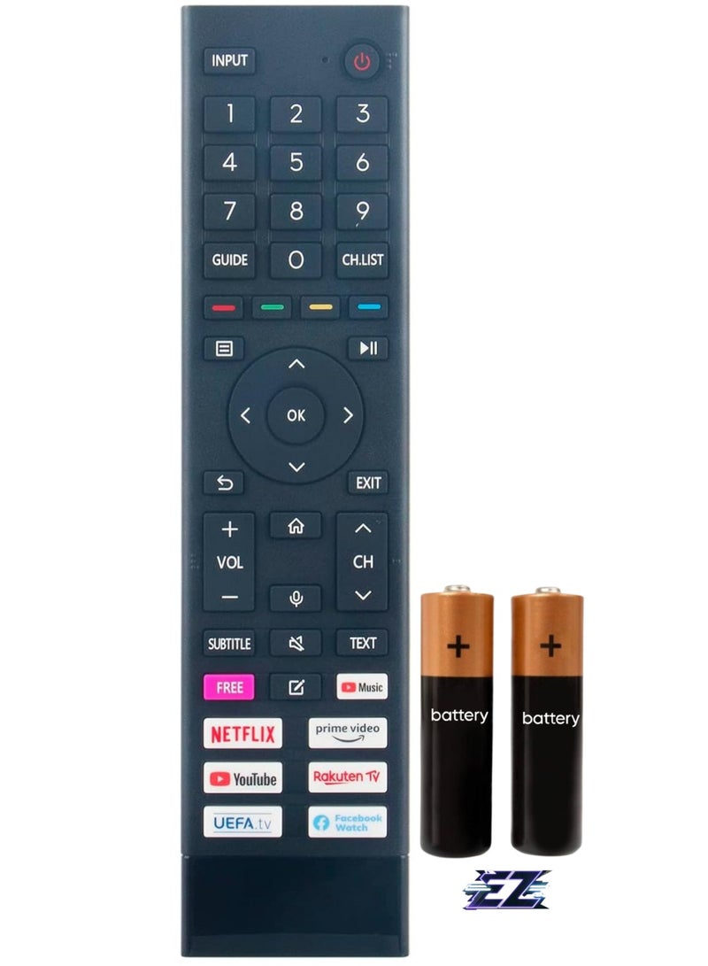 ELTRAZONE Replacement Voice Remote Control ERF3B80H Compatible with Hisense 4K OLED Smart TV 65A6GG 50A70GQ ERF3C80H ERF3D80H, ERF3E80H, ERF3H80H, ERF3I80H, ERF3A80 with battery - Image 1