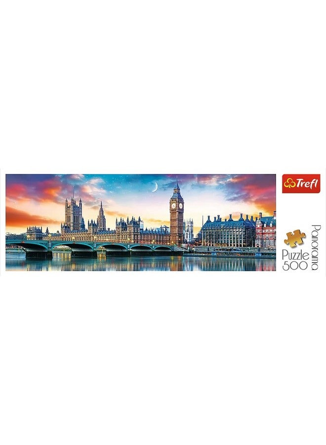 Trefl Panorama Big Ben And Palace Of Westminster, London 500 Piece Jigsaw Puzzle Red 26"X9" Print, Diy Puzzle, Creative Fun, Classic Puzzle For Adults And Children From 10 Years Old - Image 3