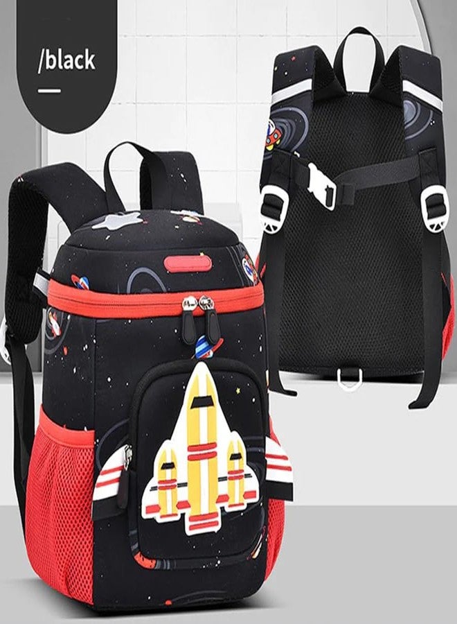 ToyRush 3D Rocket Design Large Capacity School Bags with Slip Over Buckle for Kindergarten Kids Fancy School Bag (Black) - Image 2