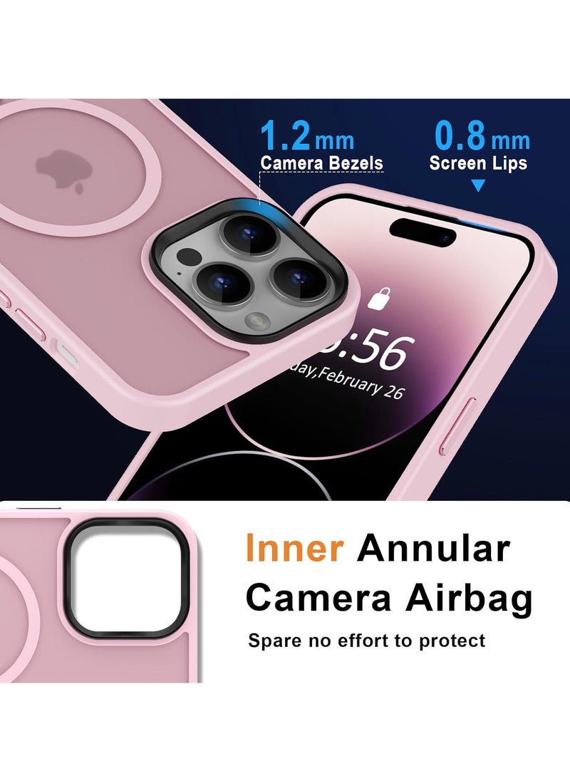Magnetic Case For iPhone 11 Pro Max Case Compatible with MagSafe Military Grade Protection Shockproof Translucent Matte Case Anti Scratch Shockproof Phone Case (Pink)